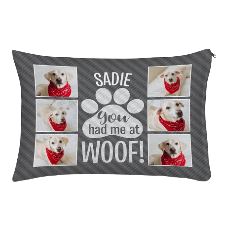 You Had Me At Woof! Photo Pet Bed-Small-Gray
