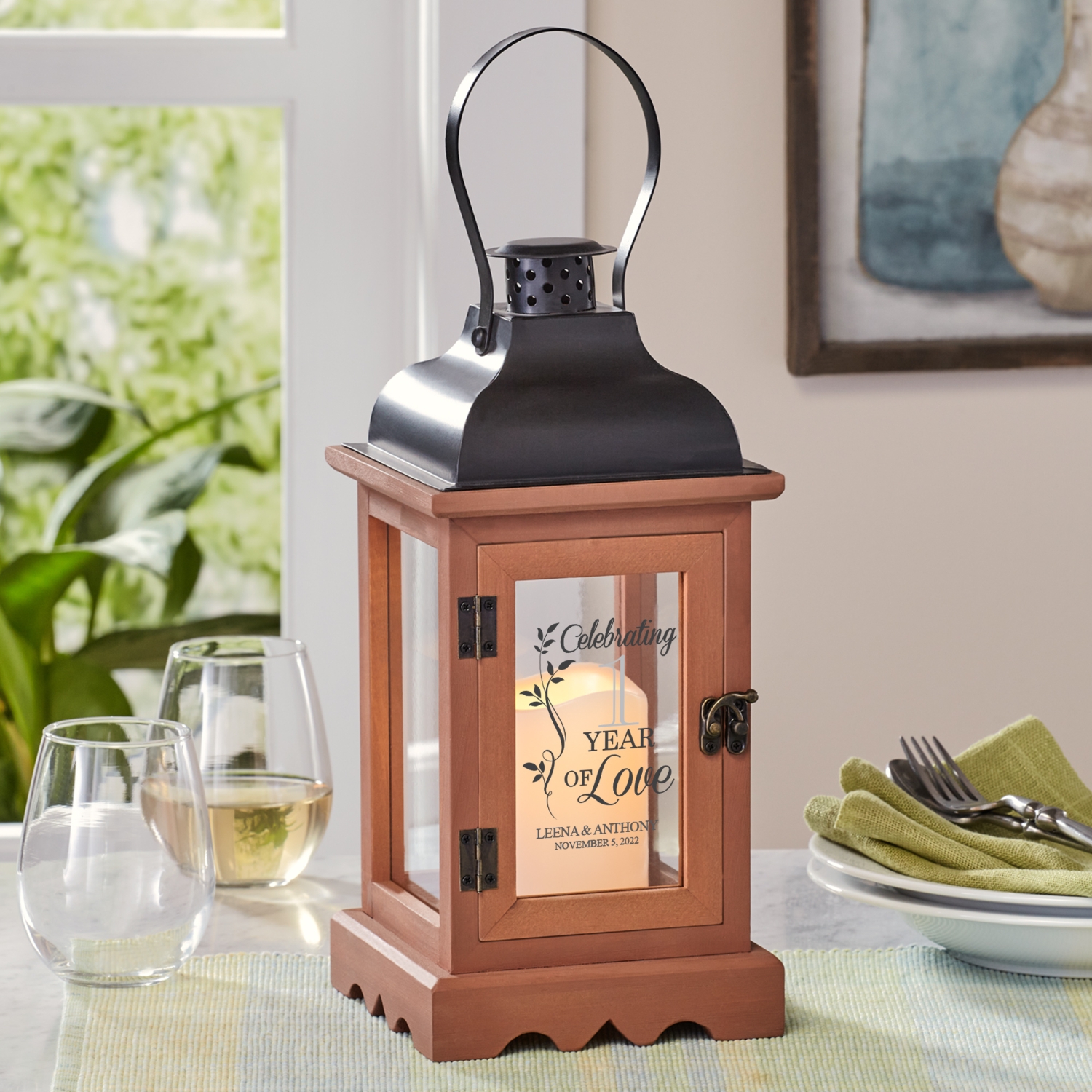 Commemoration of Love Personalized Anniversary Lantern