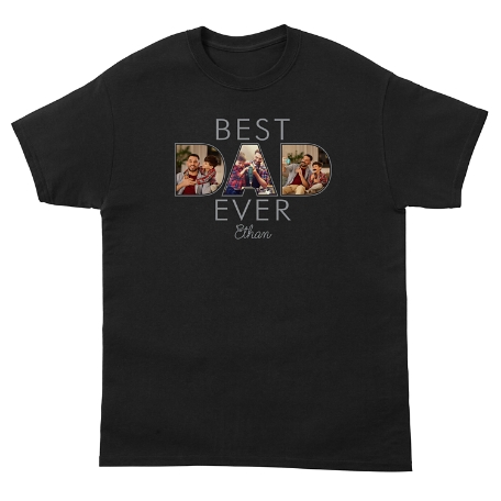 Best Dad Ever Photo T-shirt - Black - S
