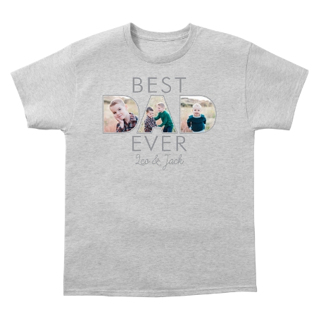 Best Dad Ever Photo Pajama T-shirt - Gray - L