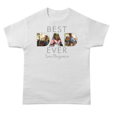 Best Dad Ever Photo Pajama T-shirt - White - L
