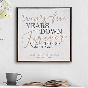 Forever to Go Anniversary Shimmer Wood Wall Art