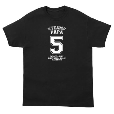 His Team Men's Pajama T-Shirt - Black w/White Design - XL
