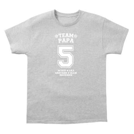 His Team Men's Pajama T-Shirt - Gray w/White Design - 2XL