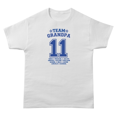 His Team Men's Pajama T-Shirt - White w/Blue Design - M