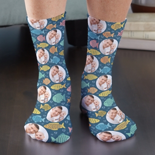 Hugs & Fishes Photo Socks