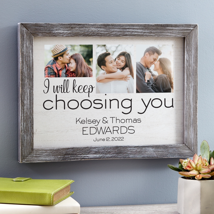 Forever Choosing You Personalized Photo Barnwood Frame at Gifts.com