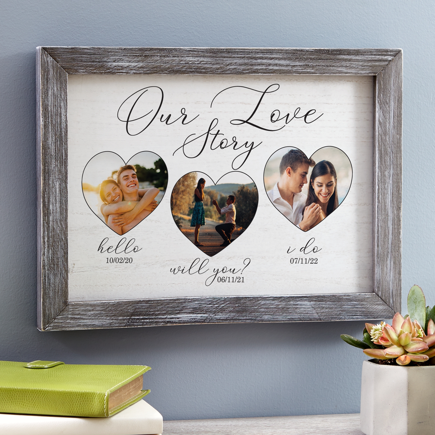 Our Love Story Photo Barnwood Framed Art