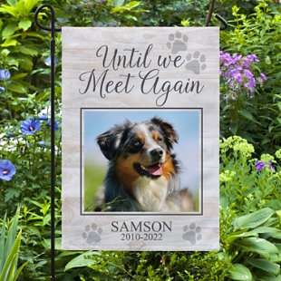 Until We Meet Again Pet Memorial Photo Garden Flag