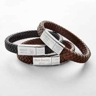 Men's Leather Braided Bracelet