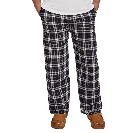 Black Plaid Flannel Men's Pajama Pants - XL
