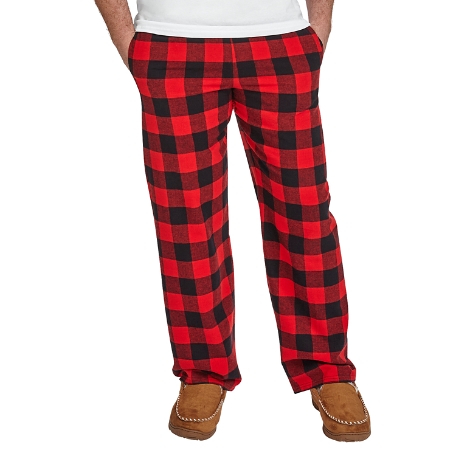 Red Plaid Flannel Men's Pajama Pants - Large