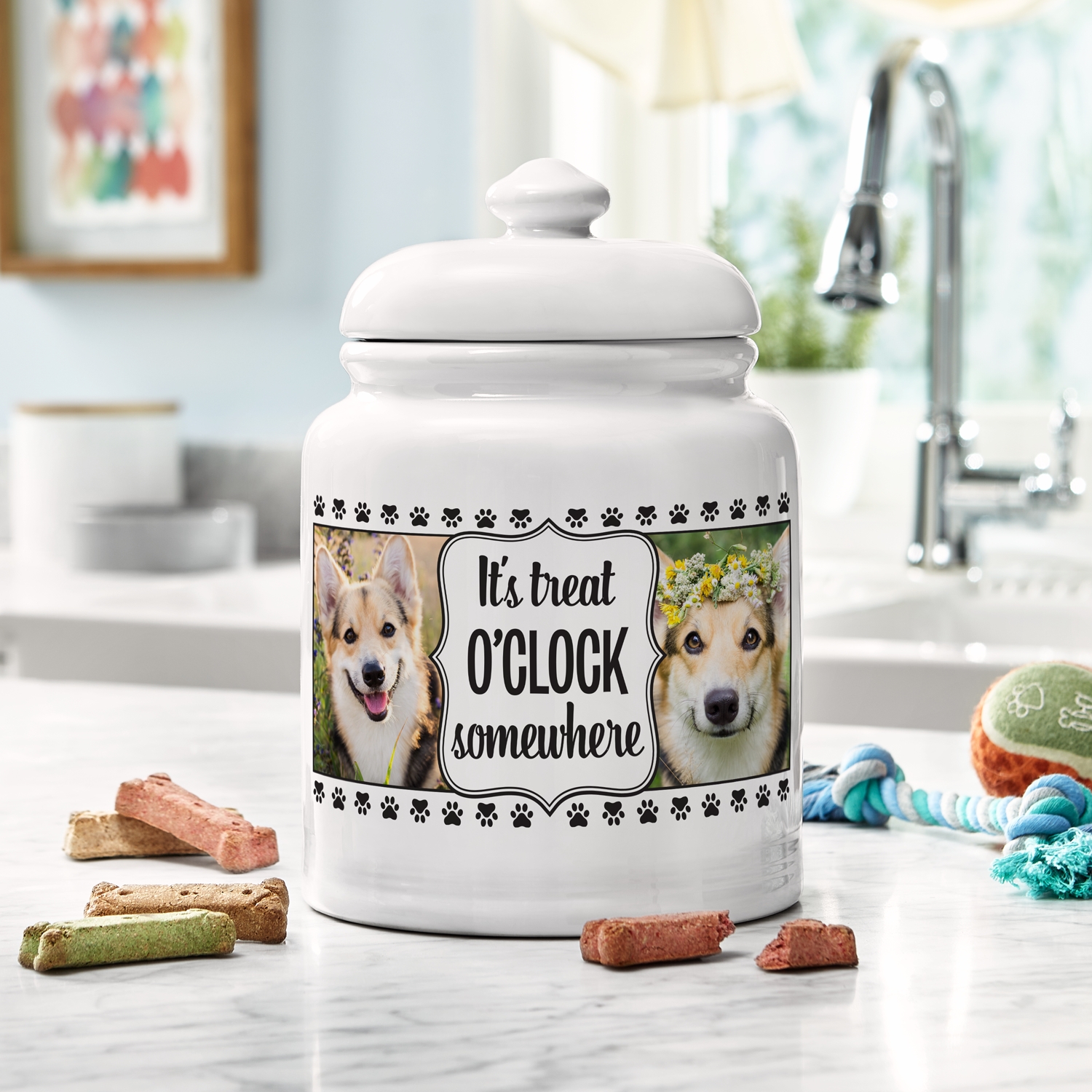 Any Message Photo Pet Ceramic Treat Jar
