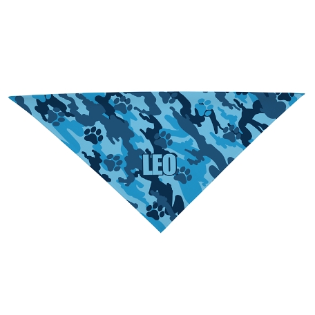 Camo-Paws Bandana - Large-Blue