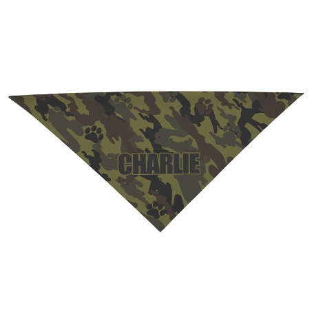 Camo-Paws Bandana - Large-Green