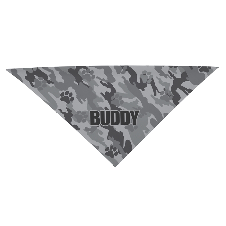 Camo-Paws Bandana - Large-Gray