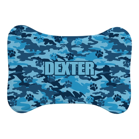 Camo-Paws Pet Feeding Mats -Small Bone-Blue