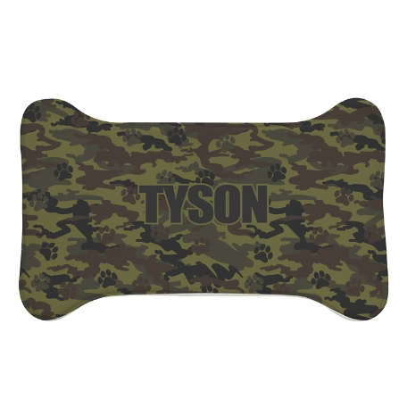 Camo-Paws Pet Feeding Mats -Large Bone-Green