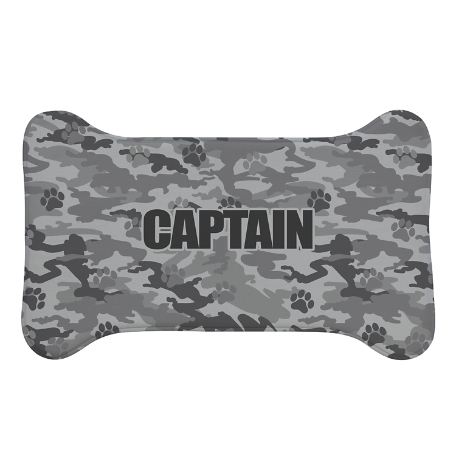 Camo-Paws Pet Feeding Mats -Large Bone-Gray