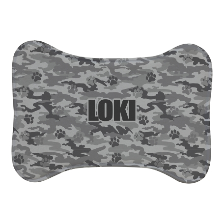 Camo-Paws Pet Feeding Mats-Small Bone-Gray