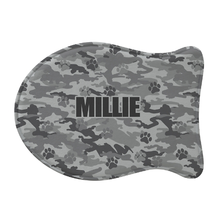 Camo-Paws Pet Feeding Mats -Fish-Gray