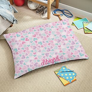 Colorful Hearts Floor Pillow