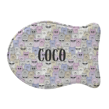 Cool Cats and Dogs Feeding Mat - Purple - Fish