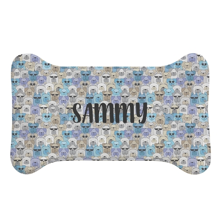 Cool Cats and Dogs Feeding Mat - Blue - Bone - L
