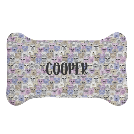 Cool Cats and Dogs Feeding Mat - Purple - Bone - L