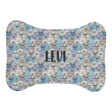 Cool Cats and Dogs Feeding Mat - Blue - Bone - S