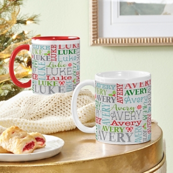 Holly Jolly Name Mug