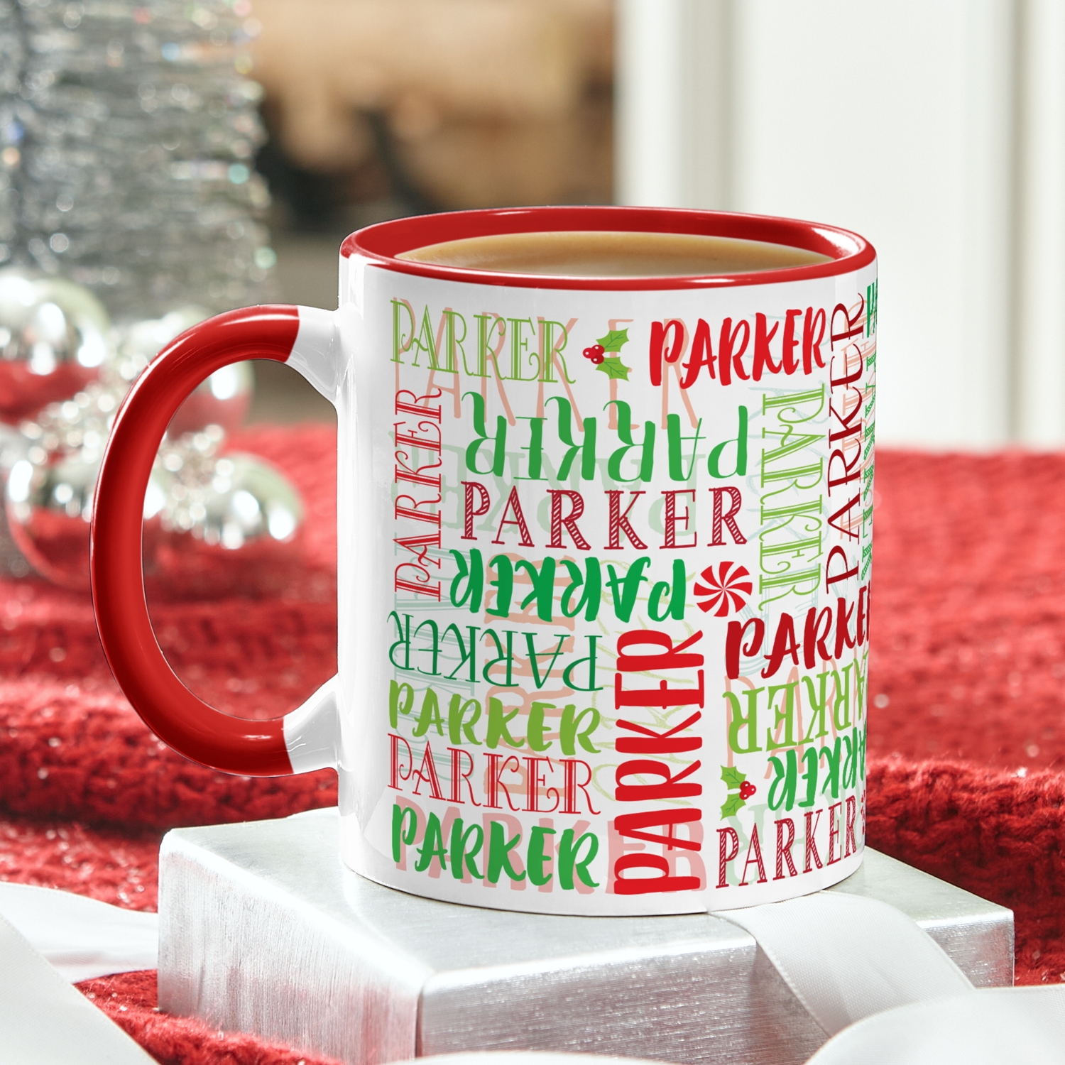 Custom Name Personalized Holiday Mug