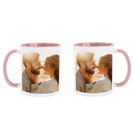 Photo Mug - 11oz w/Pink Handle