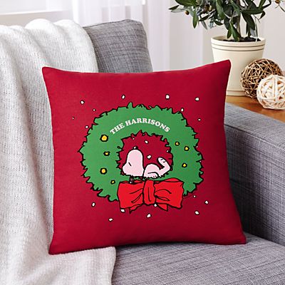 PEANUTS® Snoopy™ Holiday Wreath Throw Pillow