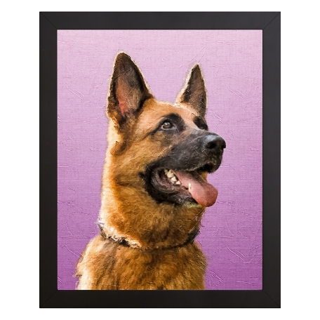 Palette Knife Pet Portrait-Purple-Framed-16x20