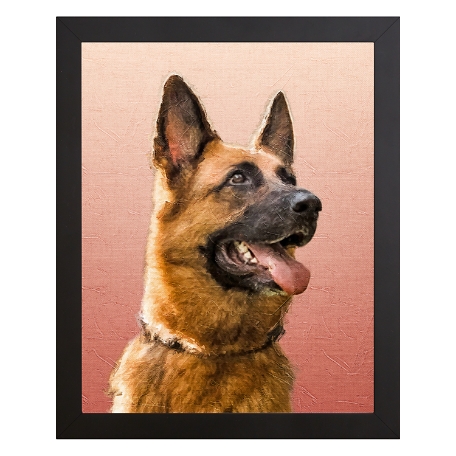 Palette Knife Pet Portrait-Salmon-Framed-18x24