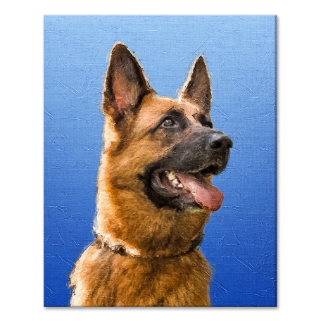 Palette Knife Pet Portrait-Blue-Unframed-18x24