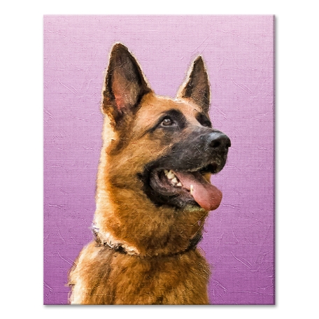Palette Knife Pet Portrait-Purple-Unframed-16x20