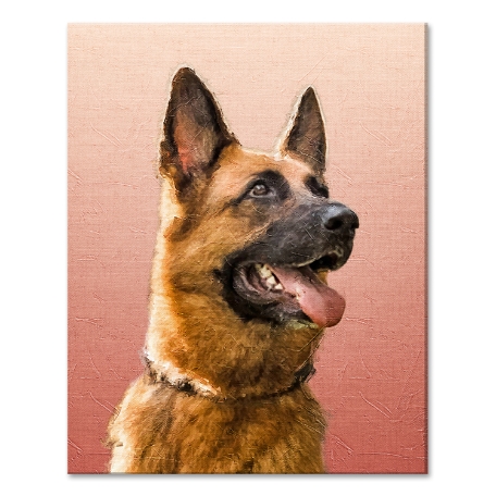 Palette Knife Pet Portrait-Salmon-Unframed-18x24