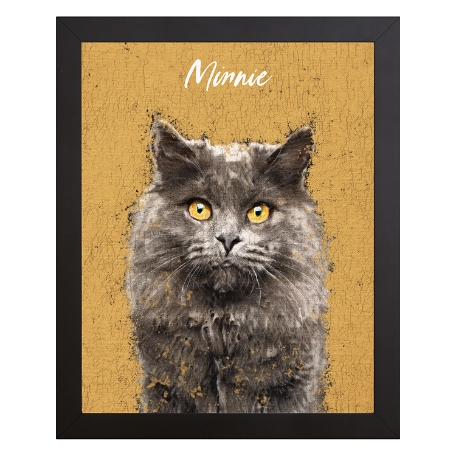Rustic Painting Pet Portrait-Yellow-Framed-18x24