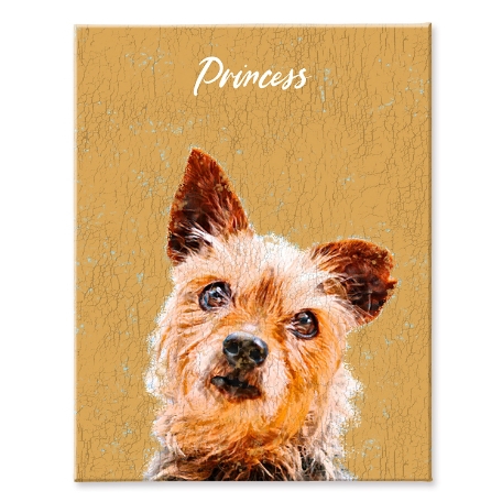 Rustic Painting Pet Portrait-Yellow-Unframed-11x14