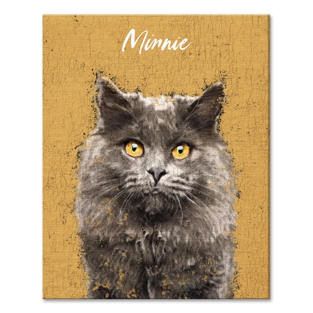Rustic Painting Pet Portrait-Yellow-Unframed-18x24