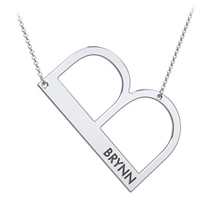 Cascading Name & Initial Necklace-B
