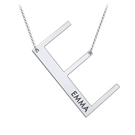 Cascading Name & Initial Necklace-E