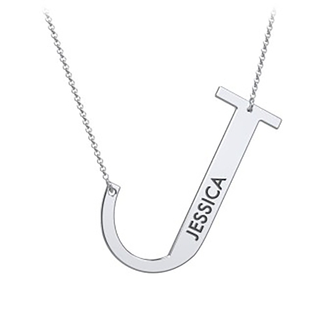 Cascading Name & Initial Necklace-J