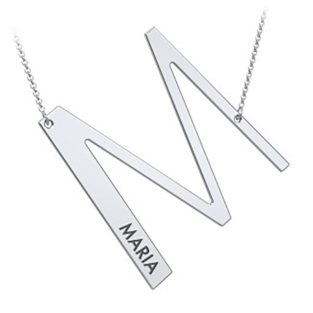 Cascading Name & Initial Necklace-M