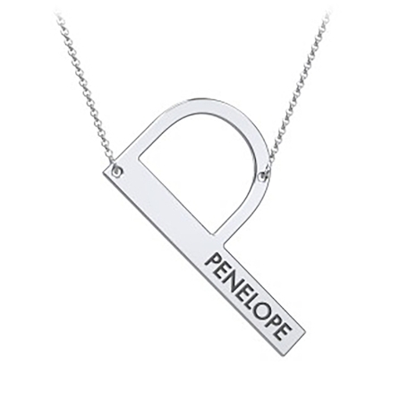 Cascading Name & Initial Necklace-P