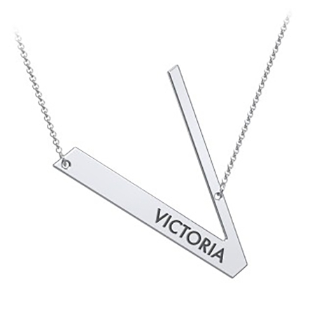 Cascading Name & Initial Necklace-V