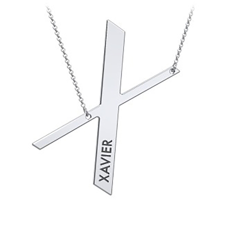 Cascading Name & Initial Necklace-X