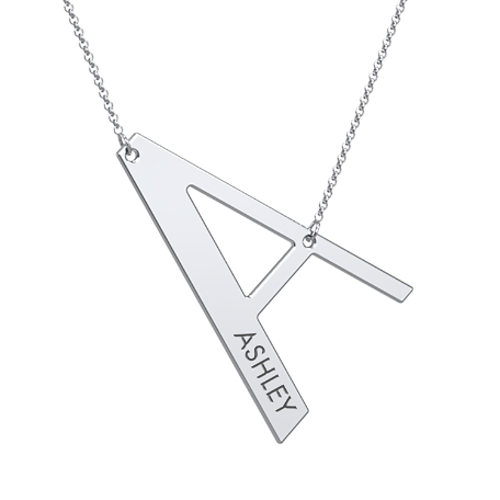 Cascading Name & Initial Necklace-A